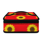 Red Sunflower Pattern Print Small Lunch Bag