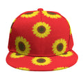 Red Sunflower Pattern Print Snapback Cap