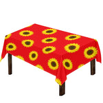 Red Sunflower Pattern Print Tablecloth