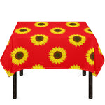 Red Sunflower Pattern Print Tablecloth