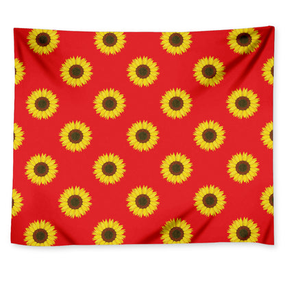 Red Sunflower Pattern Print Tapestry