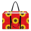 Red Sunflower Pattern Print Utility Tote Bag