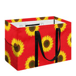 Red Sunflower Pattern Print Utility Tote Bag