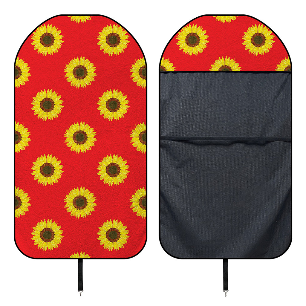 Red Sunflower Pattern Print Waterproof Car Seat Cover