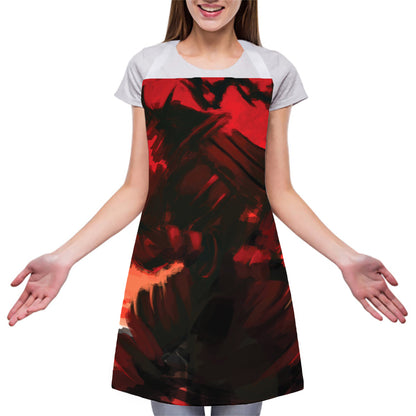 Red Sunset Samurai Print Adjustable Apron