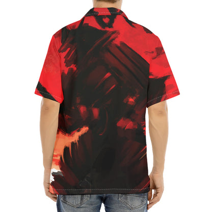 Red Sunset Samurai Print Aloha Shirt