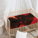 Red Sunset Samurai Print Baby Crib Sheet