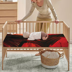 Red Sunset Samurai Print Baby Crib Sheet