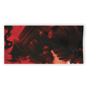 Red Sunset Samurai Print Beach Towel