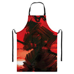Red Sunset Samurai Print Bib Apron With Pocket