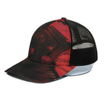 Red Sunset Samurai Print Black Mesh Trucker Cap