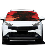 Red Sunset Samurai Print Car Windshield Snow Cover