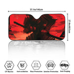 Red Sunset Samurai Print Car Windshield Sun Shade