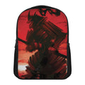 Red Sunset Samurai Print Casual Backpack