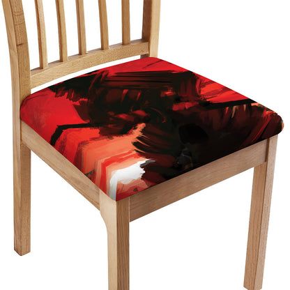 Red Sunset Samurai Print Chair Cushion Cover