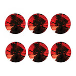 Red Sunset Samurai Print Coaster Set