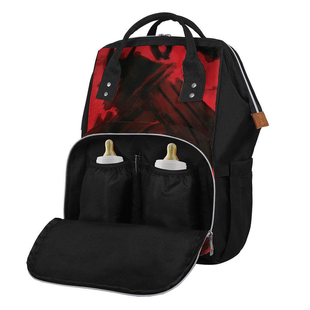 Red Sunset Samurai Print Diaper Bag