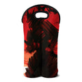 Red Sunset Samurai Print Double Neoprene Wine Tote