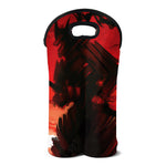Red Sunset Samurai Print Double Neoprene Wine Tote