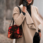 Red Sunset Samurai Print Double Strap Bible Bag