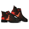 Red Sunset Samurai Print Flat Ankle Boots