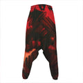 Red Sunset Samurai Print Hammer Pants