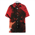 Red Sunset Samurai Print Hawaiian Shirt