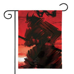 Red Sunset Samurai Print House Flag