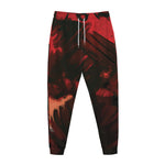 Red Sunset Samurai Print Jogger Pants