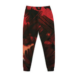 Red Sunset Samurai Print Jogger Pants