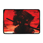 Red Sunset Samurai Print Kitchen Mat