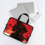 Red Sunset Samurai Print Laptop Sleeve With Handle
