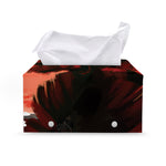 Red Sunset Samurai Print Leather Tissue Box Cover