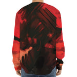 Red Sunset Samurai Print Long Sleeve Baseball Jersey