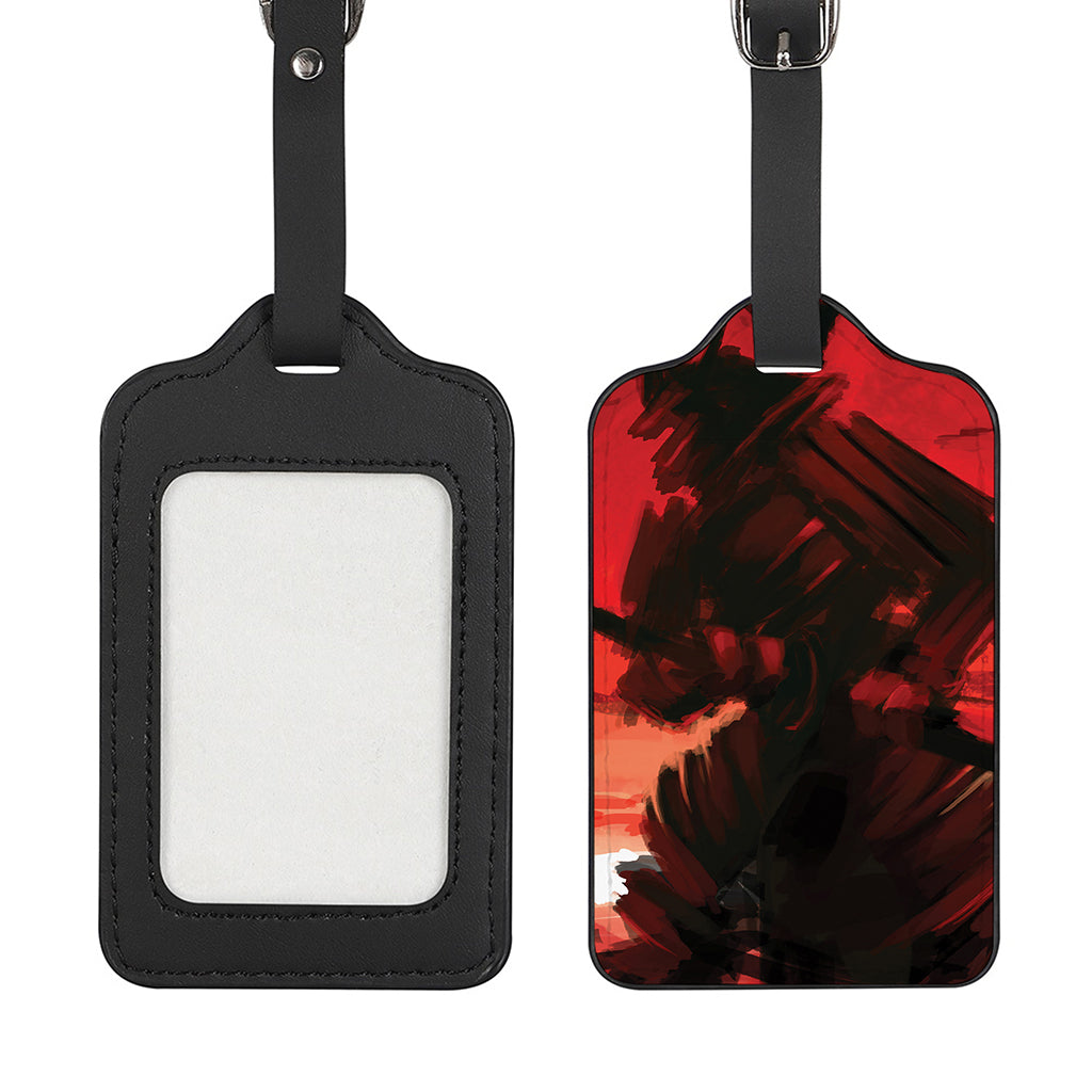 Red Sunset Samurai Print Luggage Tag