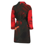 Red Sunset Samurai Print Men's Bathrobe