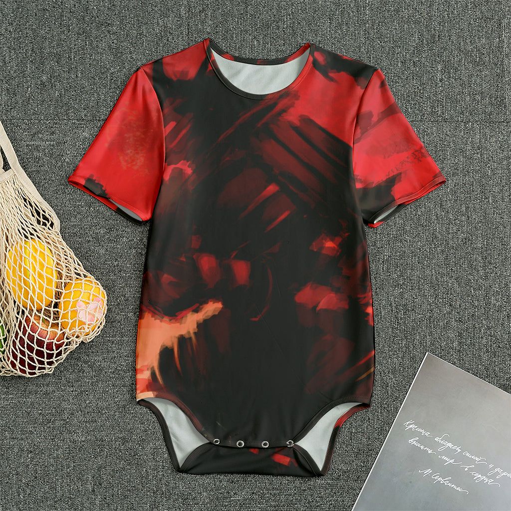 Red Sunset Samurai Print Men's Bodysuit