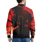 Red Sunset Samurai Print Men's Bomber Jacket