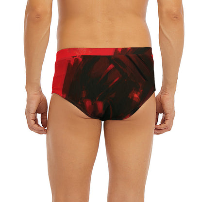Red Sunset Samurai Print Men's Briefs