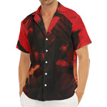 Red Sunset Samurai Print Men's Deep V-Neck Shirt