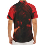 Red Sunset Samurai Print Men's Deep V-Neck Shirt
