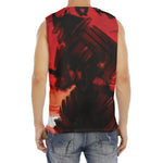 Red Sunset Samurai Print Men's Fitness Tank Top