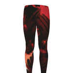 Red Sunset Samurai Print Men's leggings