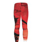 Red Sunset Samurai Print Men's leggings