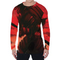 Red Sunset Samurai Print Men's Long Sleeve T-Shirt