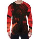 Red Sunset Samurai Print Men's Long Sleeve T-Shirt