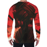 Red Sunset Samurai Print Men's Long Sleeve T-Shirt
