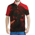 Red Sunset Samurai Print Men's Polo Shirt