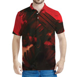 Red Sunset Samurai Print Men's Polo Shirt