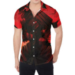 Red Sunset Samurai Print Men's Shirt